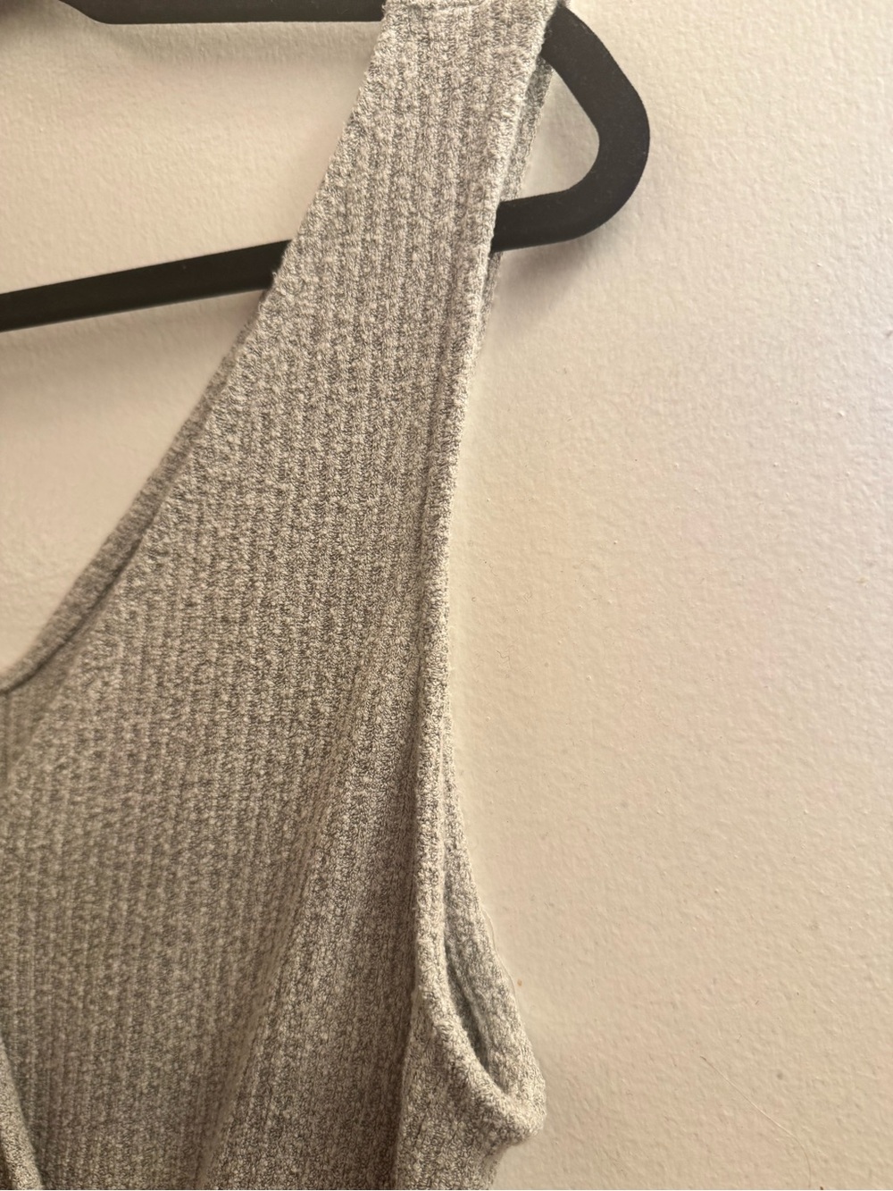 Sleeveless Wrap Knit Romper in Light Gray - Picture 6 of 14